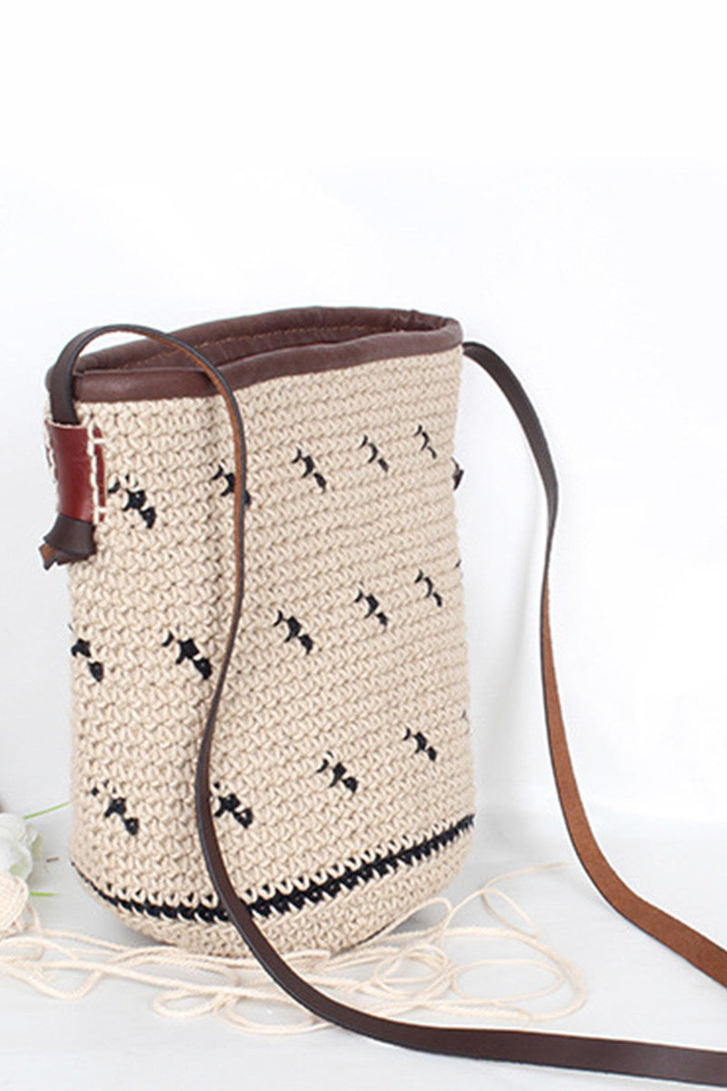 Natural Linen Braided Handmake Bucket Bag