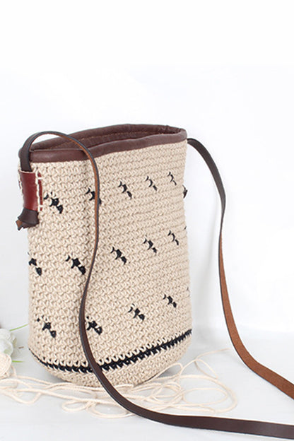 Natural Linen Braided Handmake Bucket Bag