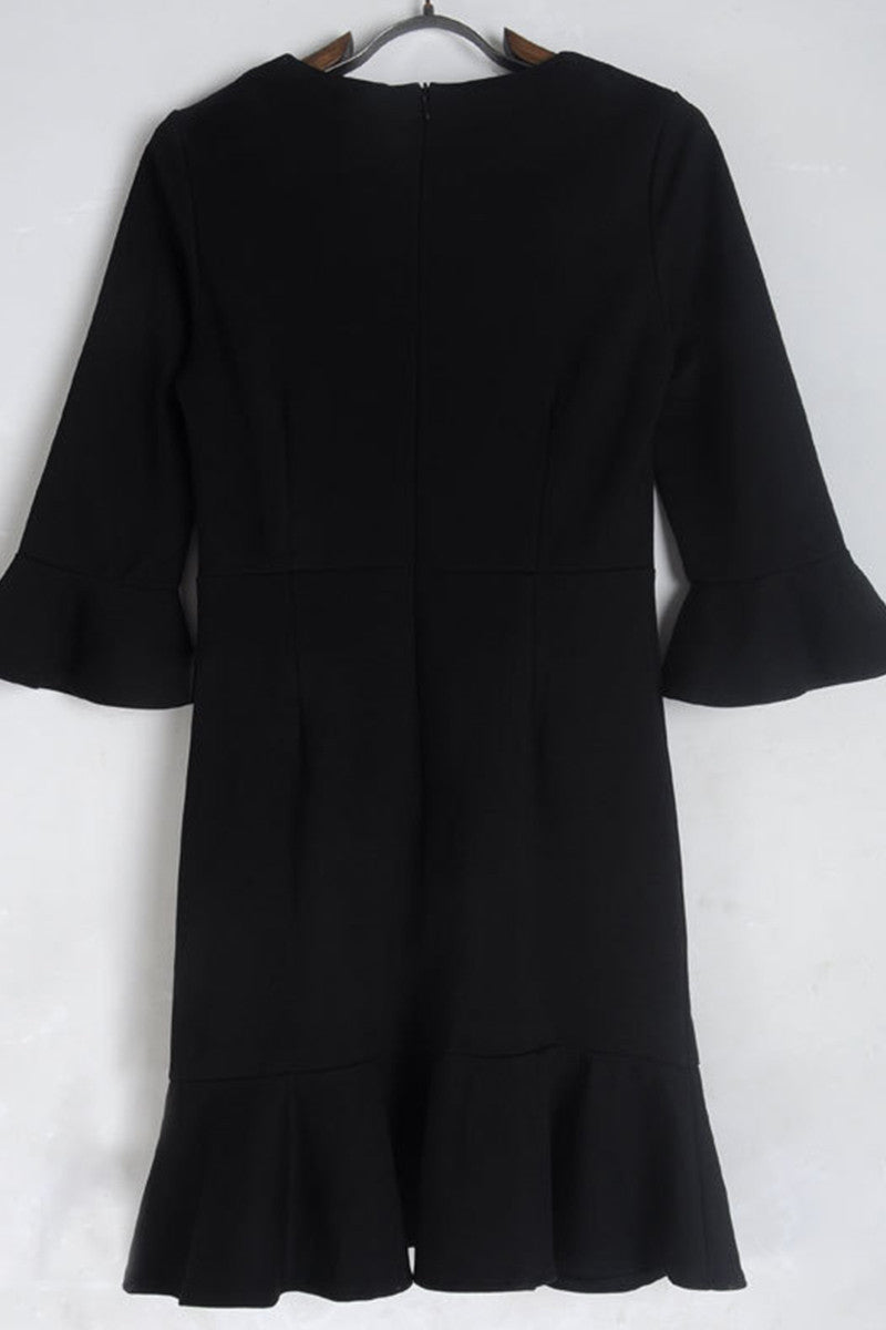 Puffle Black Fishtail Dress