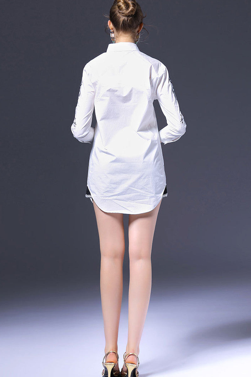 Celadon Emboridered Long Blouse
