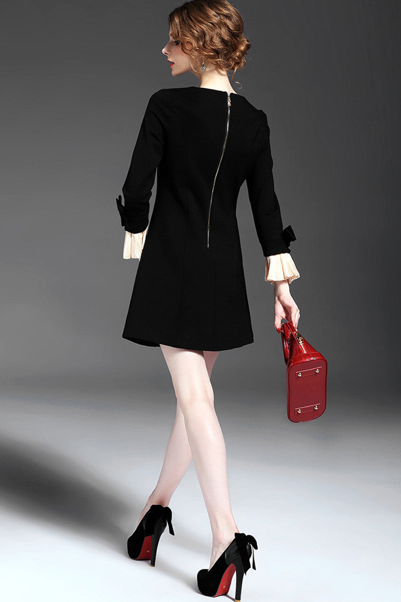 1 Women's Elegant Casual Skirt Round Neck Slim A-line Dress - NJOYDRESS - 3