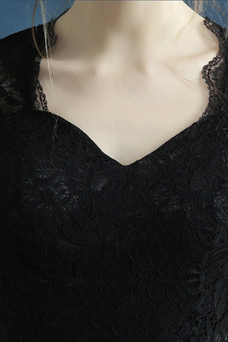V Neck Sweetheart  Lace Runched Long Dress Grown