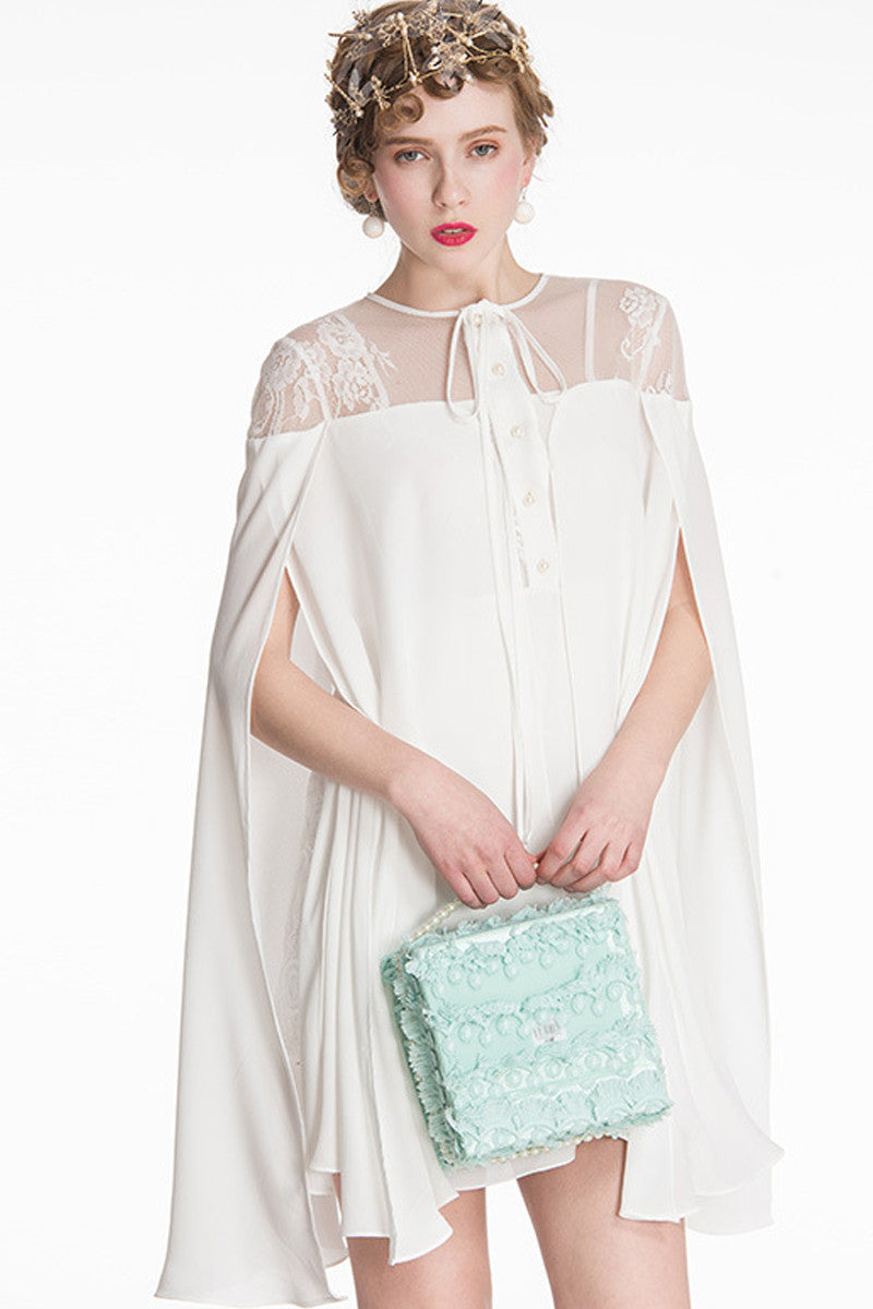 [30% OFF TILL 8 APR] Casual Loose Chiffon Shawl With Embroidery Mini Dress
