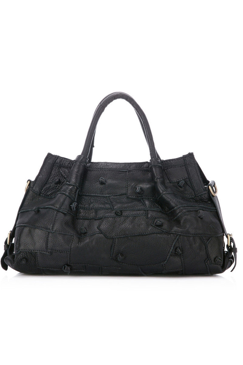 Genuine Leather Multi Quilted Knot Dumpling Hobo Bag