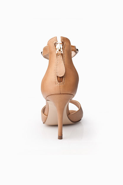 Peep Toe Metalic T-strap Heels Sandals
