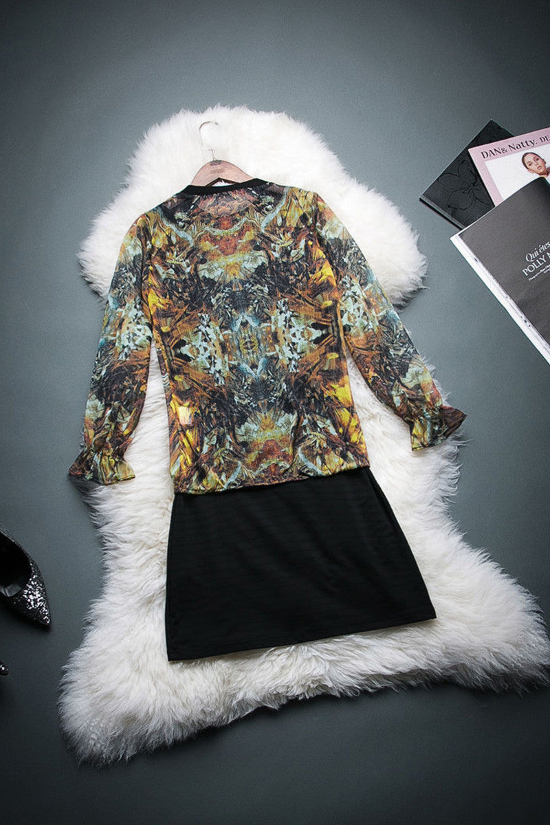 Women's Printing Dress Wear To Work Casual Party Dress