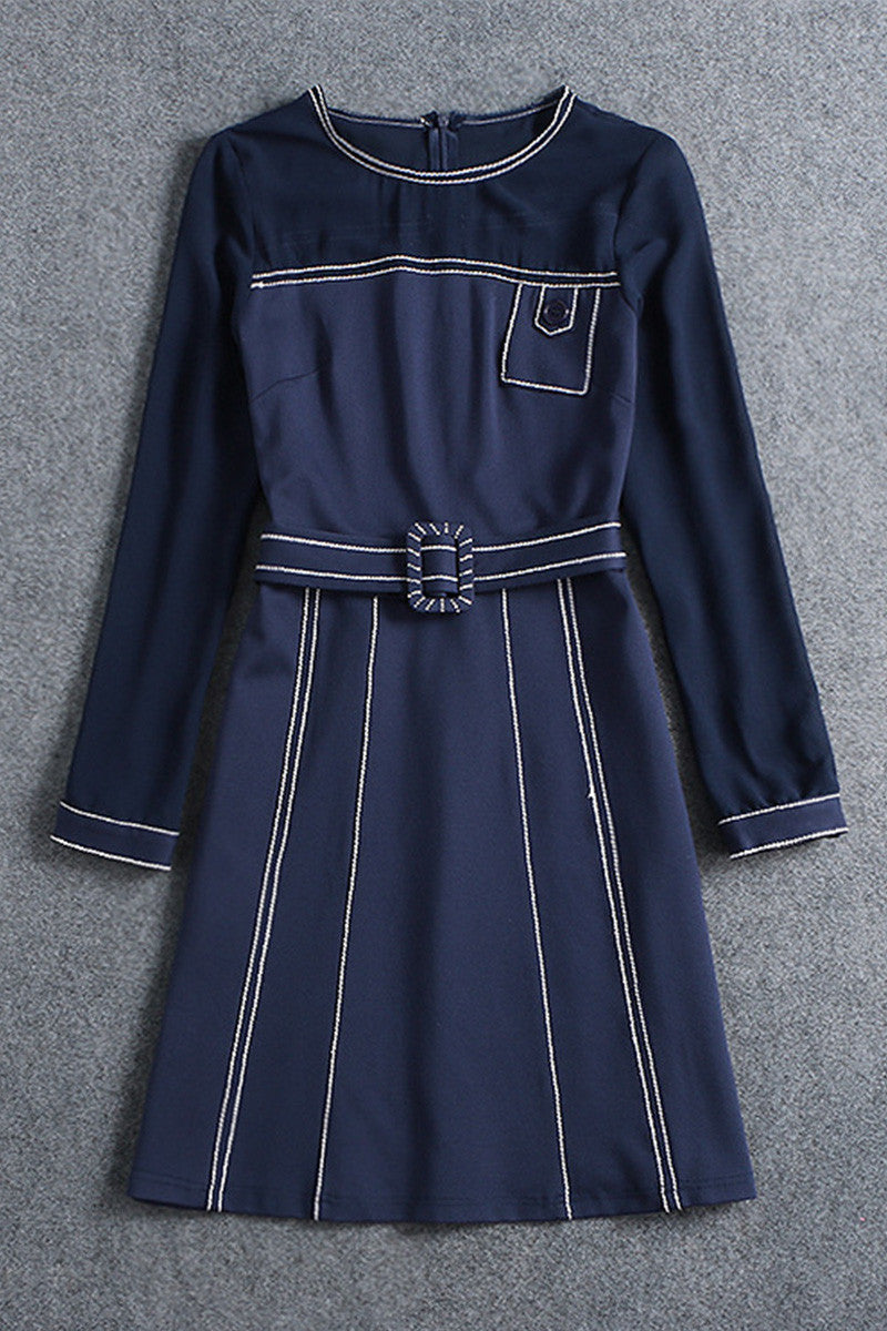 Polka Thick Stitched Ponte Dress