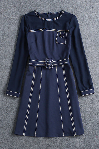 Polka Thick Stitched Ponte Dress