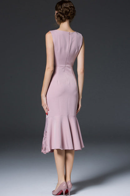 Square Neck Hollow Out Flow Lace Embroidery Mermaid Dress