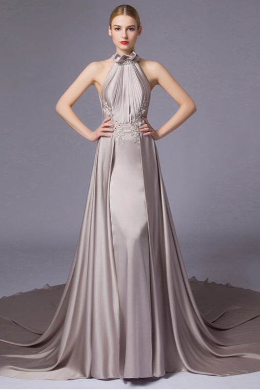 Ruffle Little Mock Neck With Acrylic Neck Round Off Shoulder Long Dress