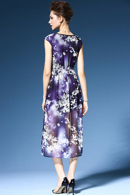 ELEGANT COCKTAIL BOAT NECK DESIGNED CAP SLEEVE SLIM DRESS