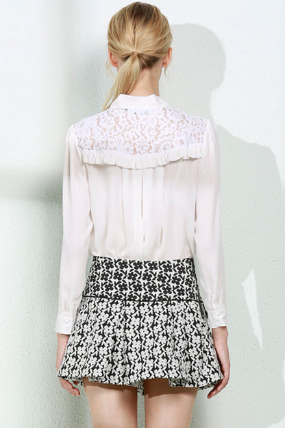 Thin Chiffon Tops With Lace On Bust - NJOYDRESS - 3