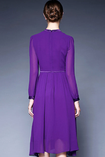 WOMEN'S ELEGANT ROUND HOLLOW OUT COLLAR DRESS