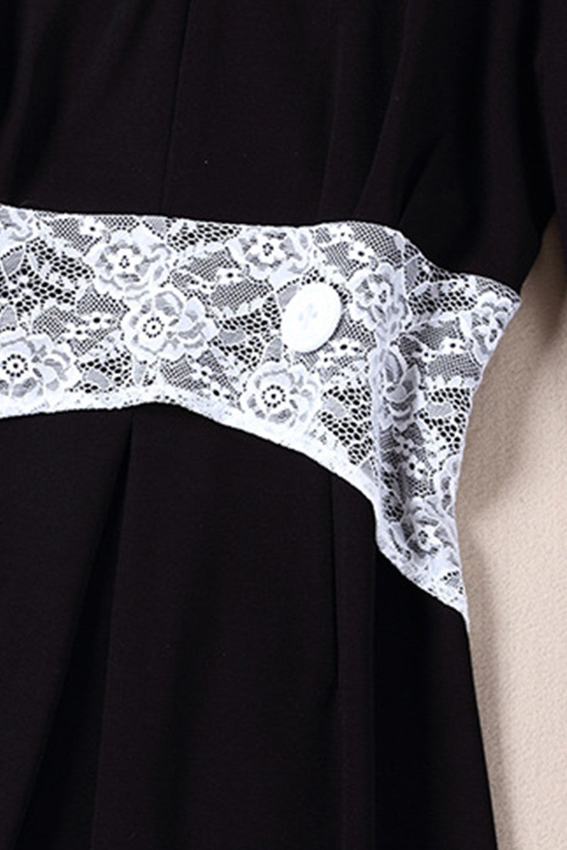 Lace Waist Tunic Short Dress
