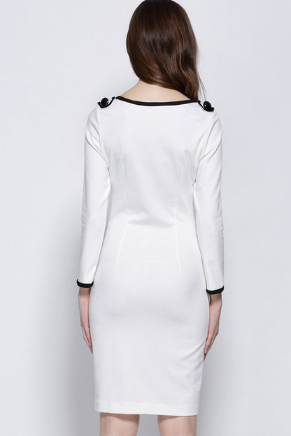 EMPIRE WAIST WEAR TO WORK ELEGANT LONG SLEEVE SLIM DRESS
