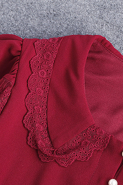 Doll Collar Multi Layer Lace Hemline Dress