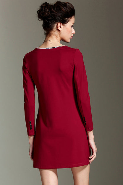 V Neck Slim And Fit Stretch Dress