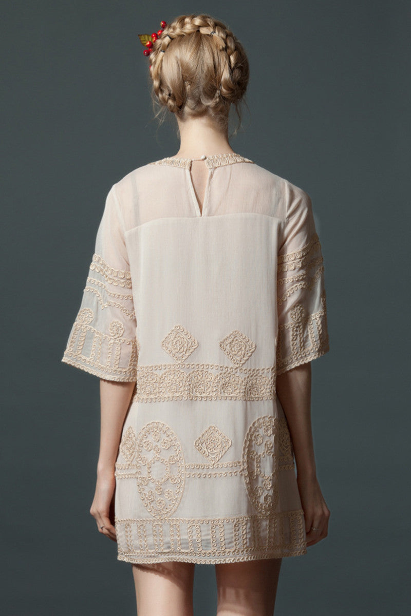 1 Embroidegules Underdress Lance Loose Dresses - NJOYDRESS - 3