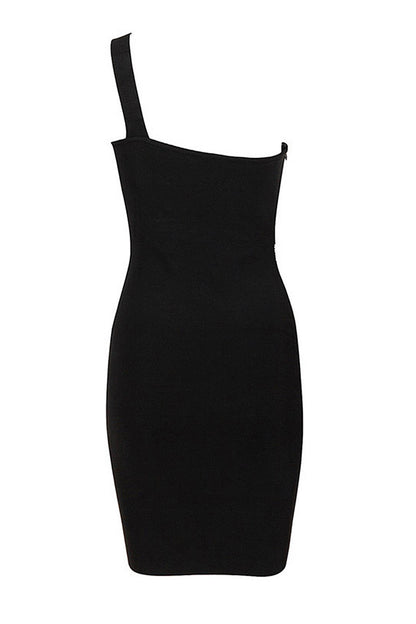 Sexy One Shoulder Beaded Mini Club Dress