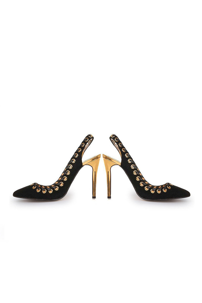 [30% OFF TILL 8 APR] Pointed Toe Slingback High Heels Pumps