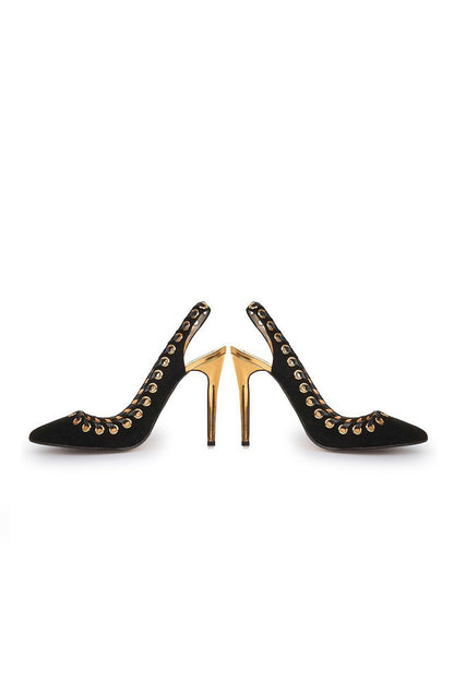 [30% OFF TILL 8 APR] Pointed Toe Slingback High Heels Pumps