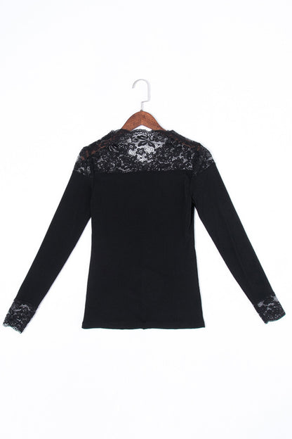 Scope Edge Neck Round  Lace Slim Top