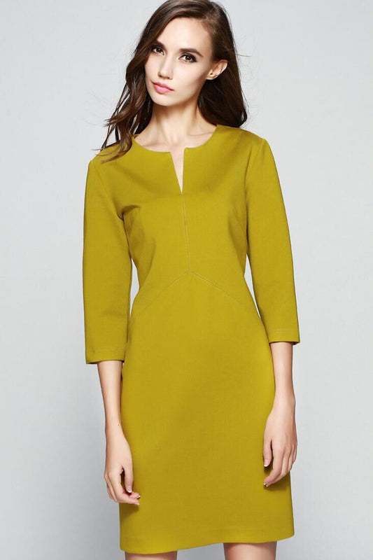 Women's Spring Elegant Round Scoop Collar Formal Dress