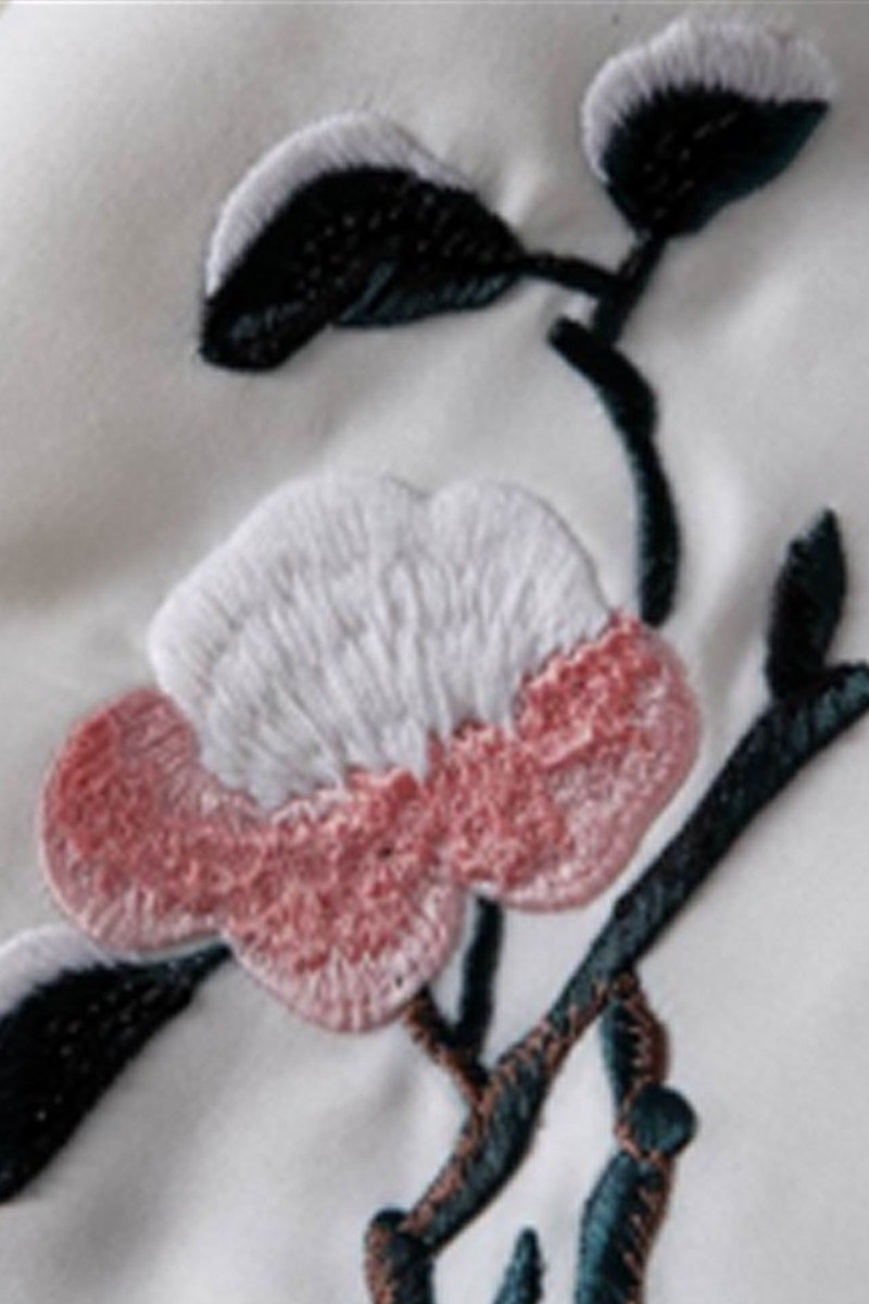 3/4 Sleeve Loose Pullove Dress With Embroidered - NJOYDRESS - 4