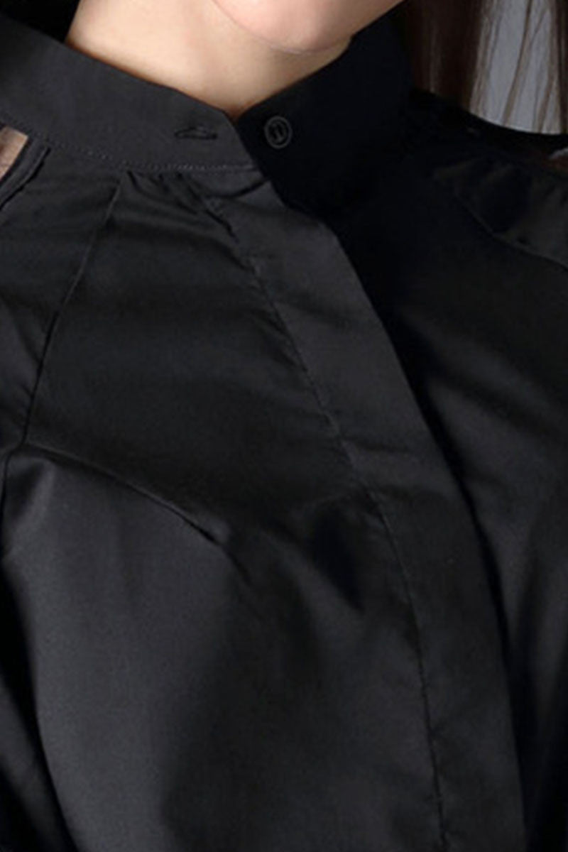 Button Down Shirts With Net Sexy Looking On Shoulder - NJOYDRESS - 4