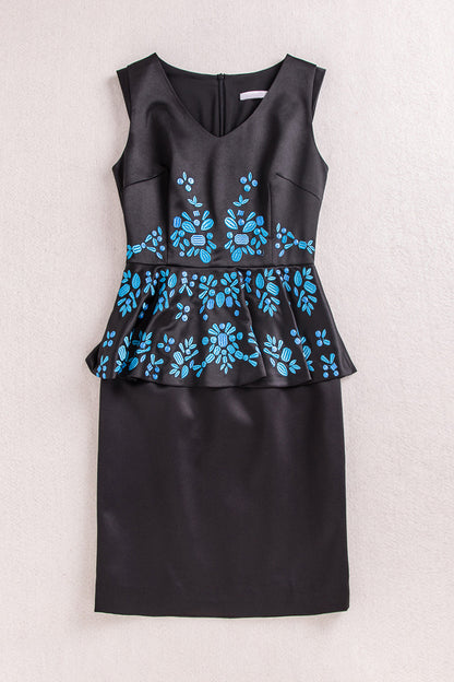 Embroidery Slim Formal Sleeveless Mini Dress