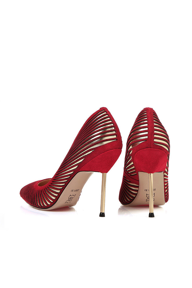 [30% OFF TILL 8 APR] Sexy Hollow Pointed Toe  Stileeto Heels