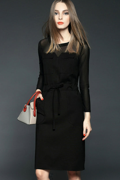 See Through Net Big Pocket Dress