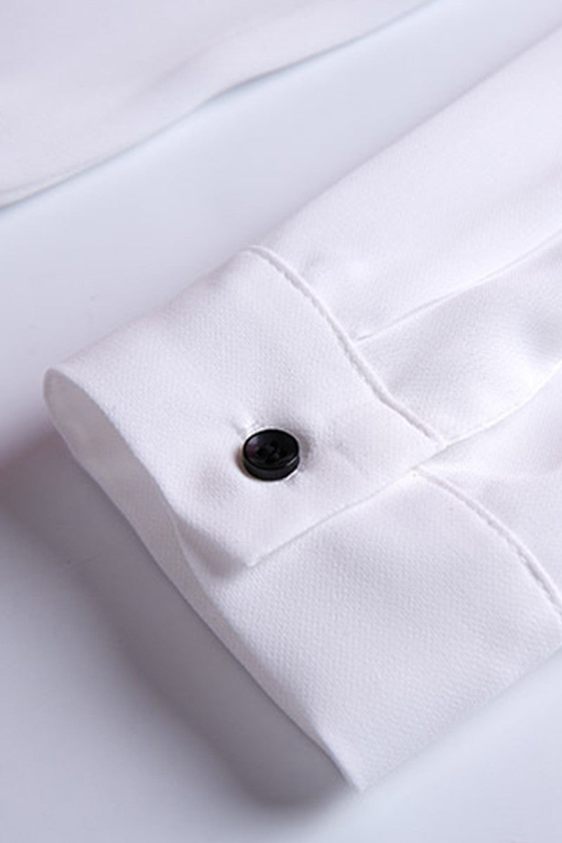 Round Collar H-Line Chiffon Blouse