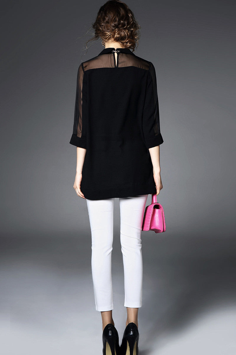 Women's Grace Fit Relaxed Shirt Round Neck - NJOYDRESS - 4