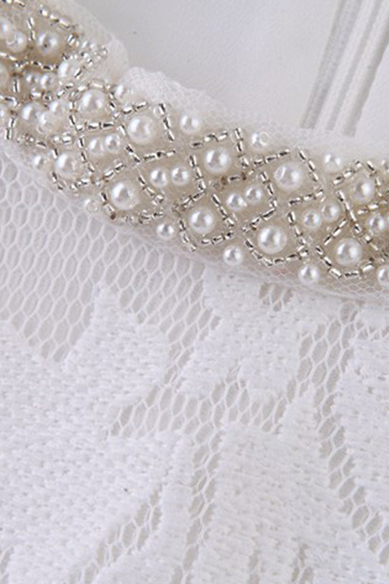 Beaded Stand Collar Embroidery Mermaid Dress