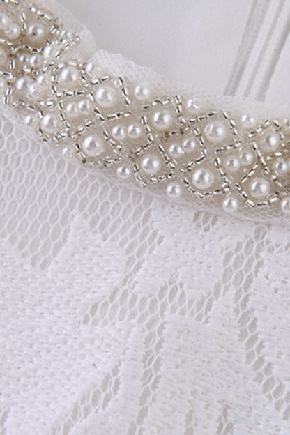 Beaded Stand Collar Embroidery Mermaid Dress
