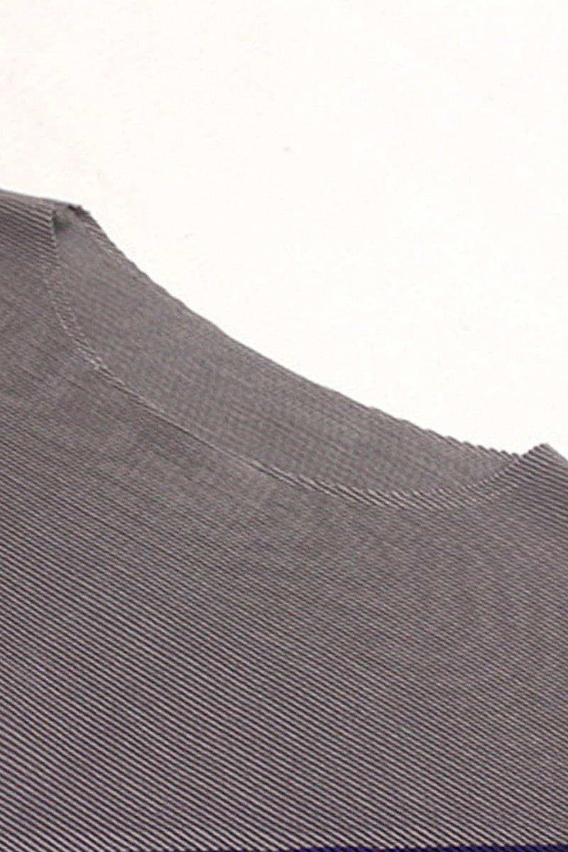 ROUND NECK SPLICE SHORT SLEEVE H-LINE CASUAL LOOSE DRESS