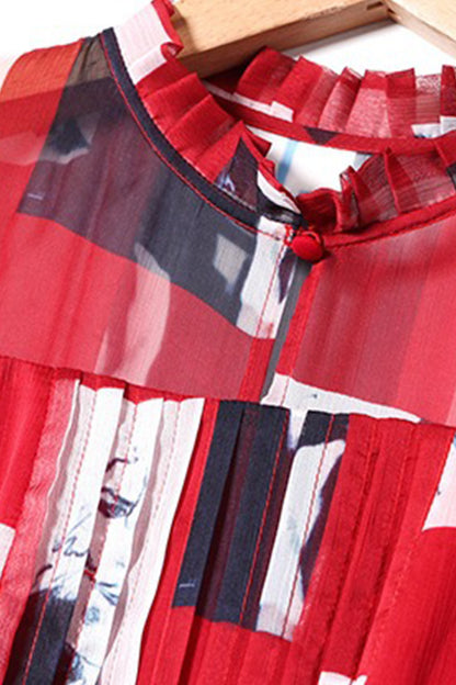 WOMEN'S SLIM ROUND NECK FASHION PRINTING DRESS