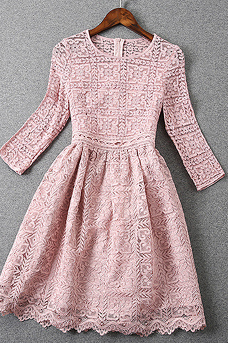 Multi Pattern Full Lace Dress