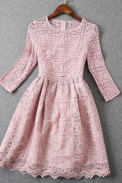 Multi Pattern Full Lace Dress