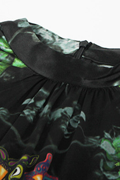 Multi Digital Printing Satin Mini Dress