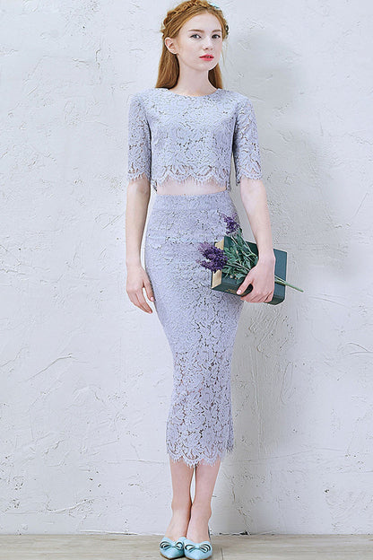 [30% OFF TILL 7 APR] Eyelash Croptap With Pencil Back High Slit Skirt Party Dress
