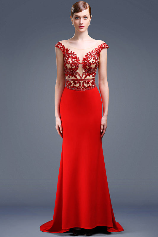 Floral Skin Backless Long Mermaid Dress