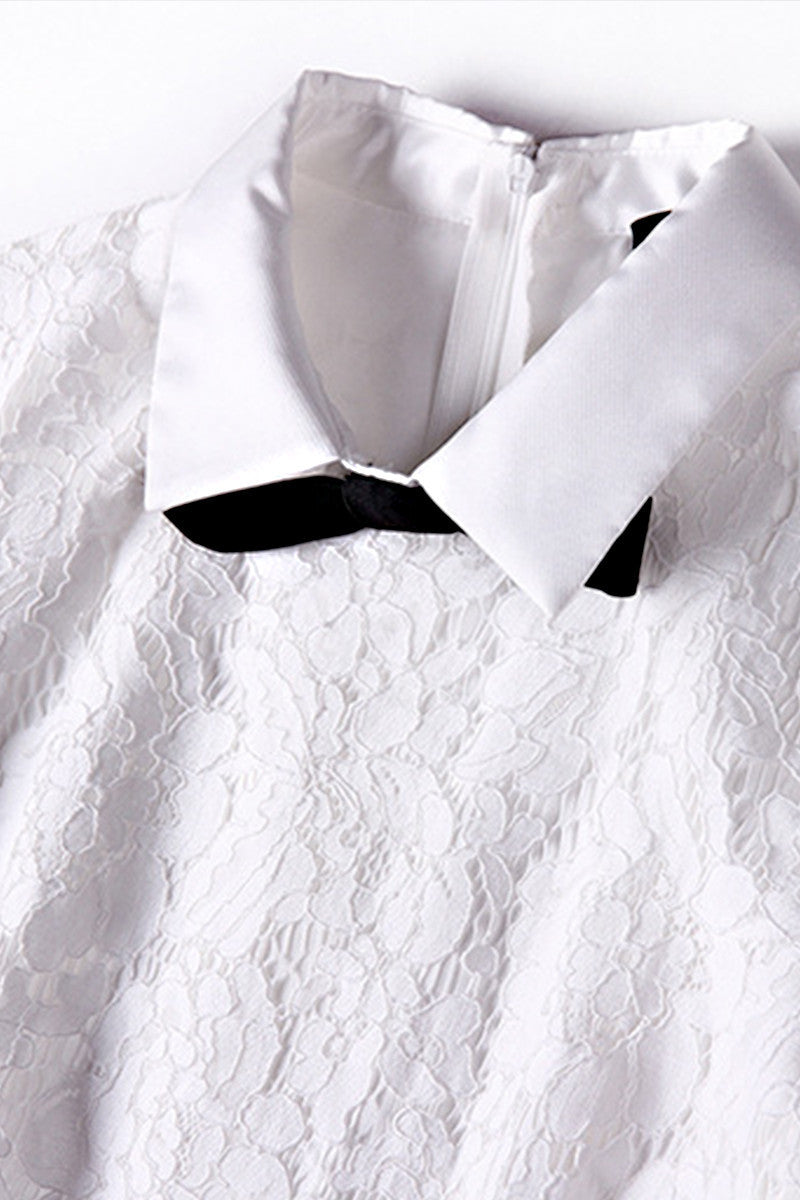 WOMEN'S ELEGANT LACE POLO NECK LACE DRESS