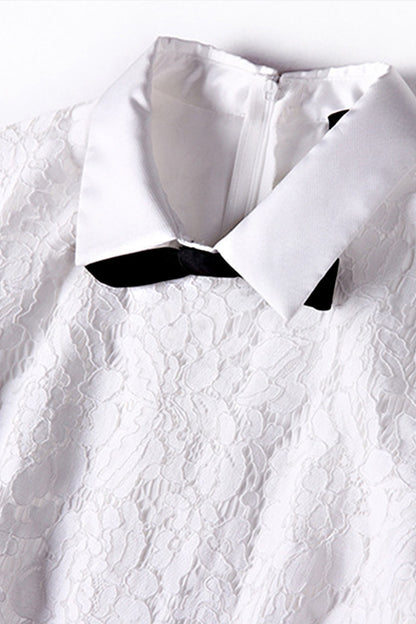 WOMEN'S ELEGANT LACE POLO NECK LACE DRESS