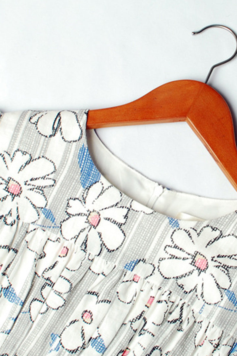 [30% OFF TILL 8 APR] Floral Tiered Smoking Waist Band Short Casual Dress