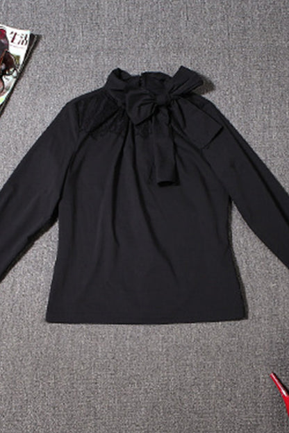 Little Turtle Bowknot Neck  Slim Shirt - NJOYDRESS - 4