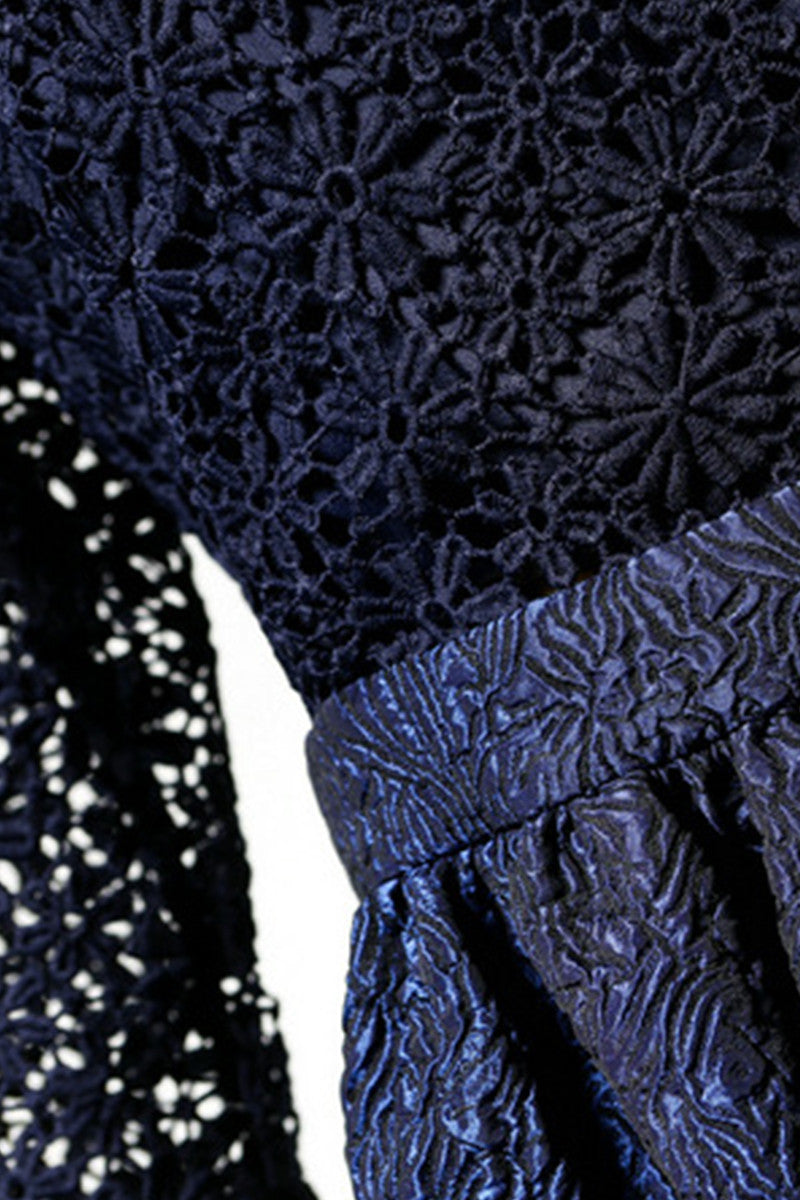 Daisy Lace Top With Emboss Skirt Dress
