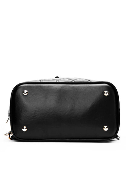 Chain Tassel Quilted Backpack Bucket Bag