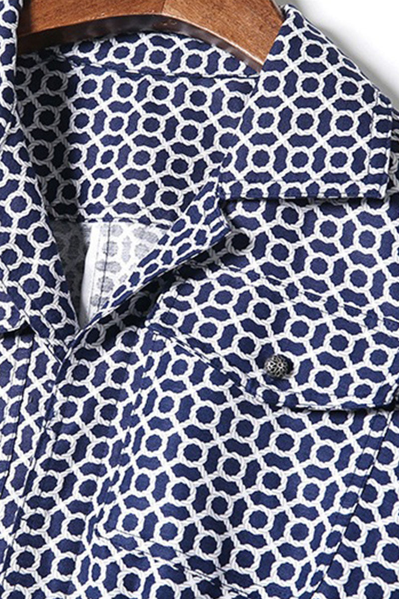 Slit V Neck Pattern Print Slant Pocket Dress - NJOYDRESS - 3